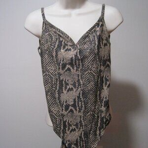 Unbranded Womens Small Snakeskin Print Sleeveless Tank 1 Piece Swimsuit Bodysuit